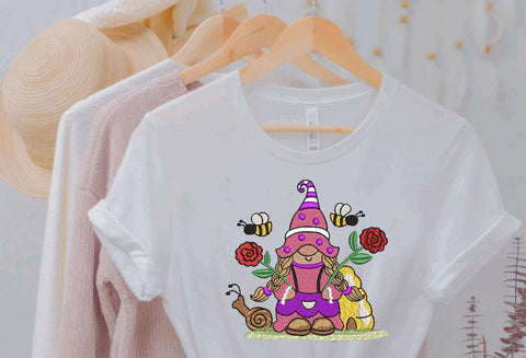 Girl Gnome with 2 roses Machine Embroidery Design Embroidery/Applique DESIGNS Angie 