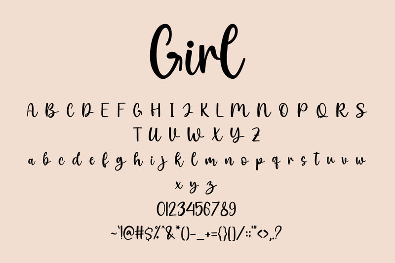 Girl - Handwritten Font - So Fontsy