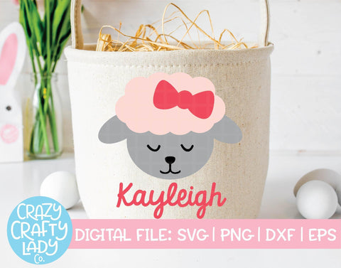 Girl Lamb | Easter SVG Cut File SVG Crazy Crafty Lady Co. 