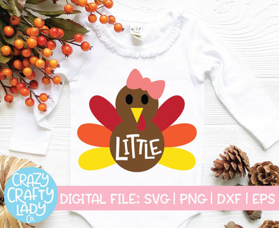 Girl Little Turkey | Thanksgiving SVG Cut File SVG Crazy Crafty Lady Co. 