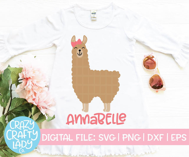 Girl Llama | SVG Cut File SVG Crazy Crafty Lady Co. 
