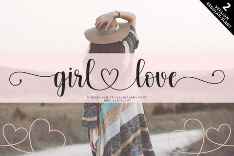 girl love script Font Zane Studio55 