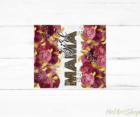 Girl Mama Tumbler PNG Sublimation, Floral SKINNY TUMBLER 20oz Sublimation _HelArtShop_ 