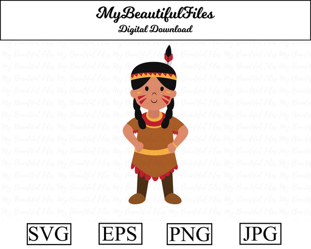 girl native - thanksgiving SVG MyBeautifulFiles 