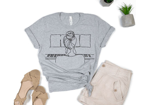 Girl playing Piano One Line Minimalist Machine Embroidery Design Embroidery/Applique DESIGNS Angie 