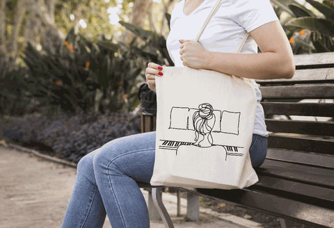 Girl playing Piano One Line Minimalist Machine Embroidery Design Embroidery/Applique DESIGNS Angie 