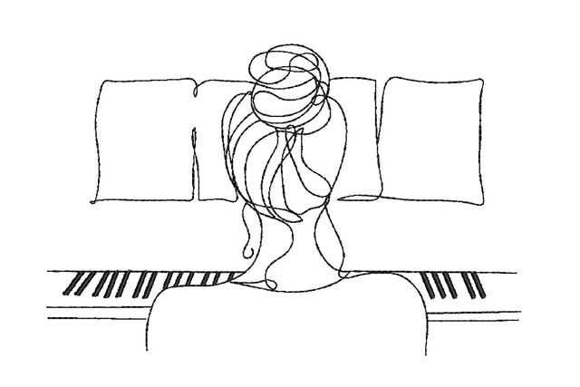 Girl playing Piano One Line Minimalist Machine Embroidery Design Embroidery/Applique DESIGNS Angie 