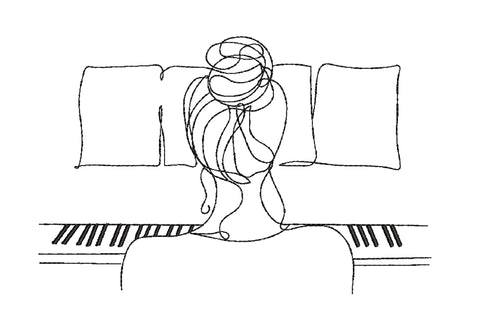 Girl playing Piano One Line Minimalist Machine Embroidery Design Embroidery/Applique DESIGNS Angie 