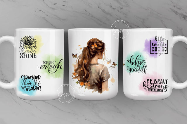 Girl Power Motivation Mug, Self Love Mug, Feminist Mug Png, Positive Affirmation Mug Wrap, 11 & 15 Oz Mug Press Sublimation, Digital File Sublimation Syre Digital Creations 