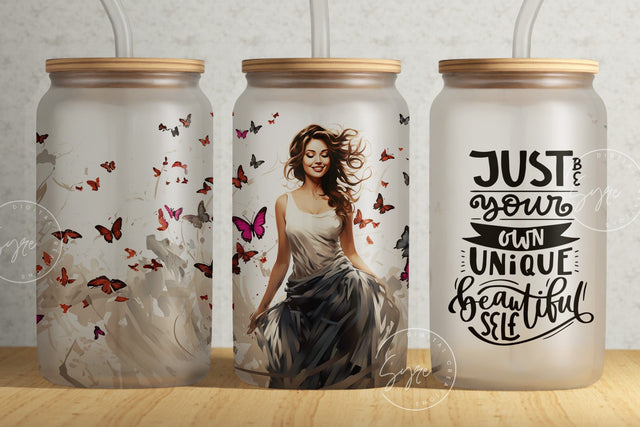 Girl Power Motivation Tumbler, I Am The Storm Glass Can Wrap, 16 oz Libbey Glass Can Tumbler, Sublimation Design, Feminist Tumbler Png Sublimation Syre Digital Creations 