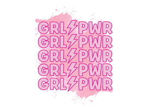 Girl Power PNG Sublimation Caffeinated SVGs 