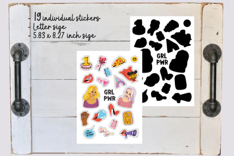 Girl Power Printable PNG Stickers | Women Equality Bundle Sublimation OrangeBrushStudio 