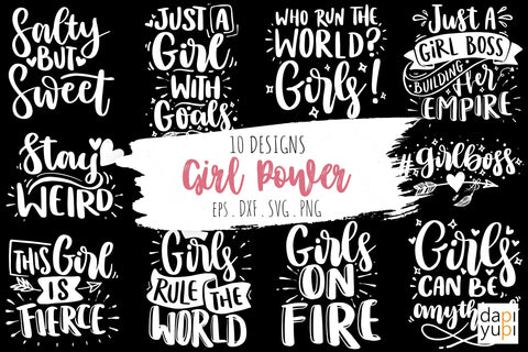 Girl Power Quotes Bundle, Girl Quotes SVG dapiyupi store 