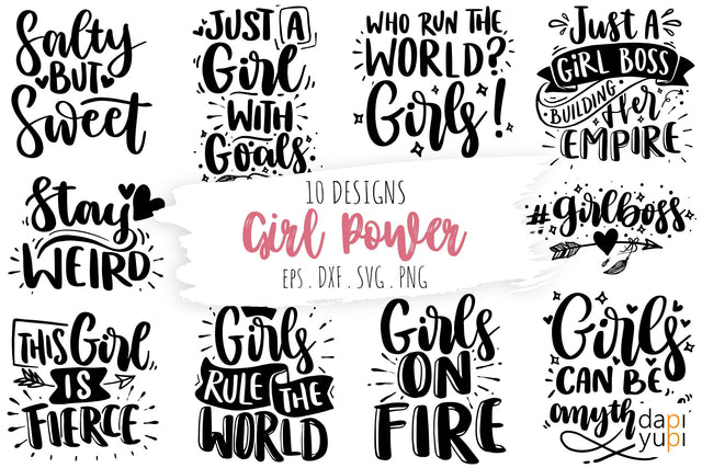 Girl Power Quotes Bundle, Girl Quotes SVG dapiyupi store 