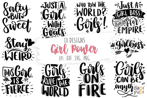 Girl Power Quotes Bundle, Girl Quotes SVG dapiyupi store 