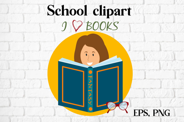 Girl reading book | Love to read SVG Svetana Studio 