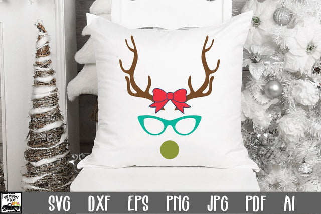 Girl Reindeer SVG Cut File - Christmas SVG SVG Old Market 