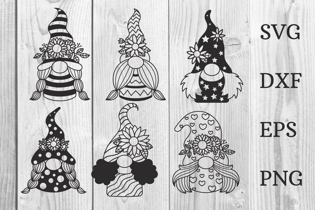 Girl Sunflower gnomes Graphic Cut File SVG dadan_pm 