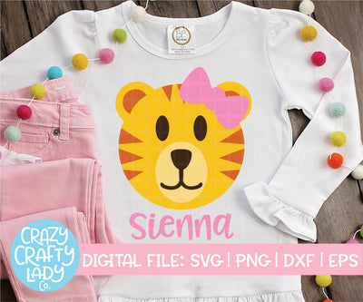 Girl Tiger | Jungle Animal SVG Cut File SVG Crazy Crafty Lady Co. 