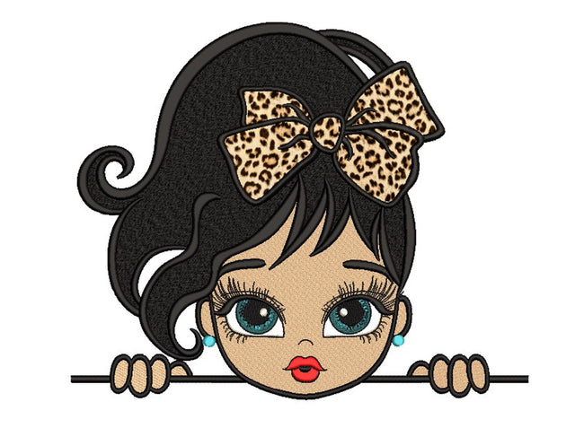 Girl with a Bow Applique Embroidery Design, Princess Embroidery File, 4 sizes, Instant download Embroidery/Applique DESIGNS Nino Nadaraia 