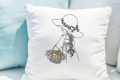 Girl with Easter eggs Embroidery/Applique DESIGNS ArtEMByNatalia 