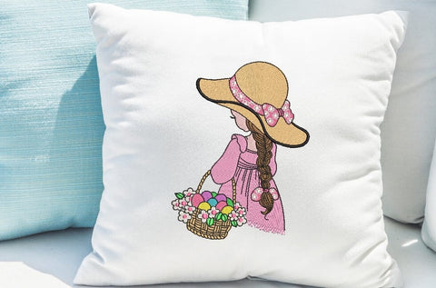 Girl with Easter eggs Embroidery/Applique DESIGNS ArtEMByNatalia 