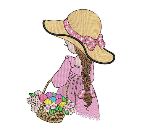 Girl with Easter eggs Embroidery/Applique DESIGNS ArtEMByNatalia 