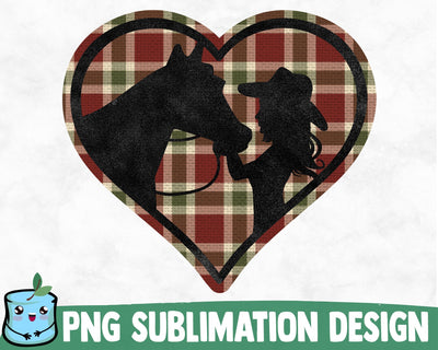 Girl With Horse Heart Sublimation Design Sublimation MintyMarshmallows 
