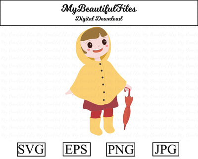 Girl With Raincoat SVG MyBeautifulFiles 