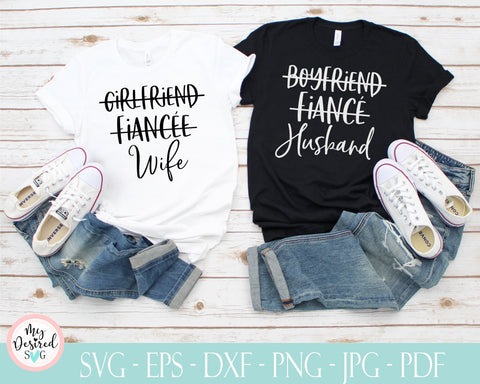 Girlfriend Fiancee Wife svg, Bundle, Matching Couples, Engagement Shirt, Hubby Svg, Wifey svg, husband shirt, Groom svg, SVG Design SVG MyDesiredSVG 