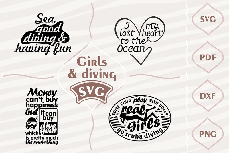 Girls and diving SVG bundle SVG Digital Mojito 