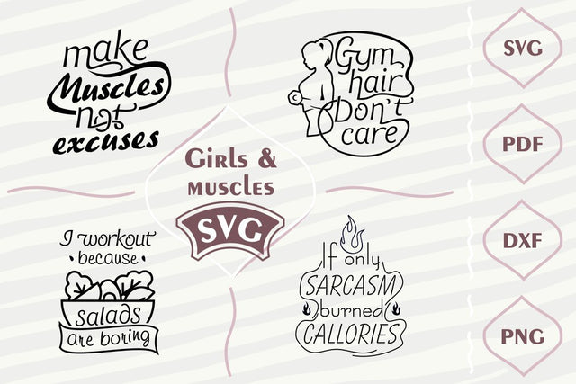 Girls and muscles SVG bundle SVG Digital Mojito 
