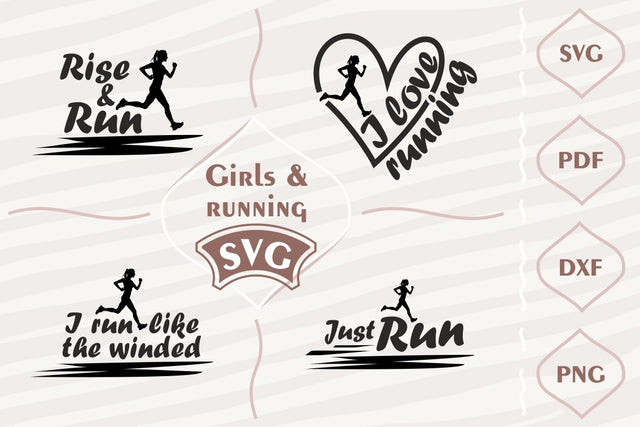 Girls and running SVG bundle SVG Digital Mojito 