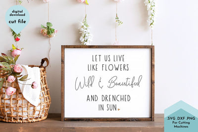 Girls Inspirational Quote - Wild and Beautiful SVG Cut File SVG Lettershapes 