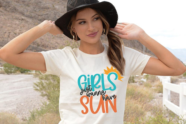 Girls Just Wanna Have Sun | Summertime Design | SVG DXF PNG JPG SVG So Fontsy Design Shop 