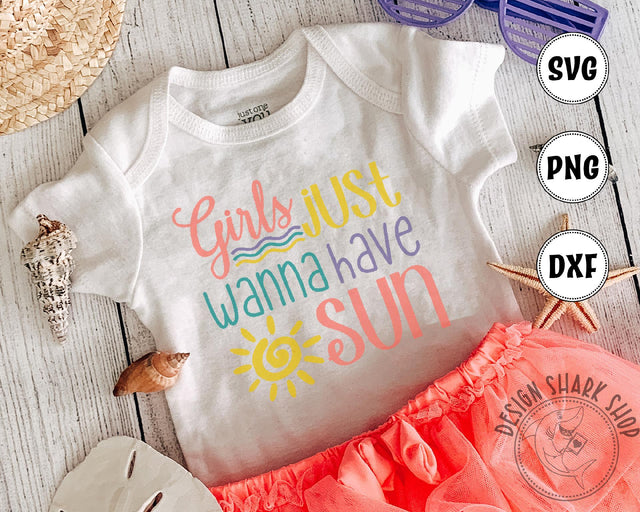 Girls Just Wanna Have Sun SVG Design Shark 