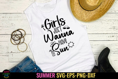 Girls Just Wanna Have Sun SVG I Beach SVG I Summer SVG SVG Happy Printables Club 