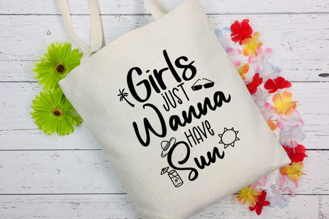 Girls Just Wanna Have Sun SVG I Beach SVG I Summer SVG SVG Happy Printables Club 
