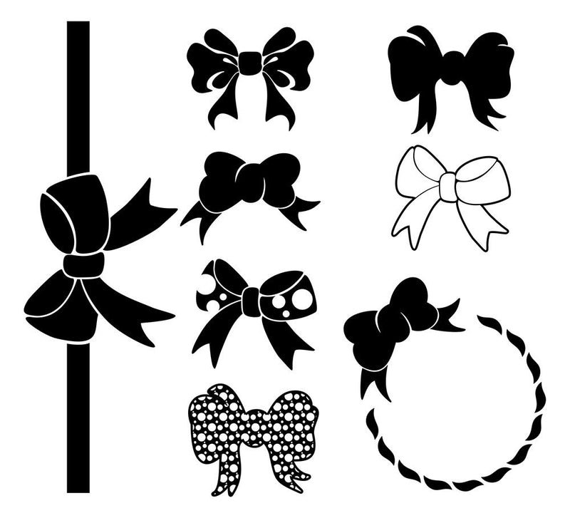 Girls Ribbon, Bow SVG Cut Files, Cheerleader Bow - So Fontsy