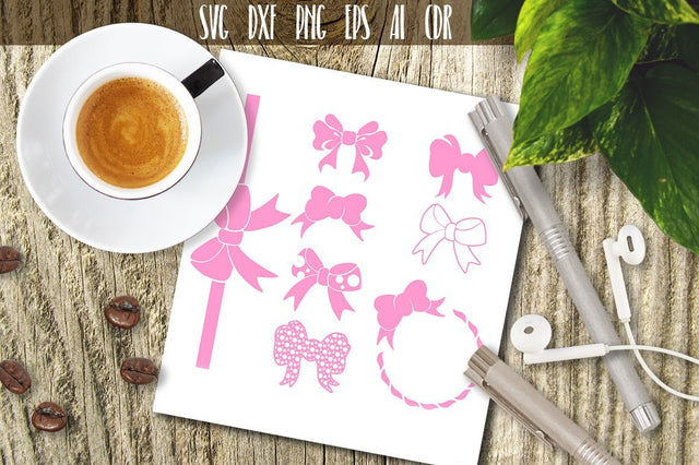 Girls Ribbon, Bow SVG Cut Files, Cheerleader Bow SVG VectorSVGdesign 