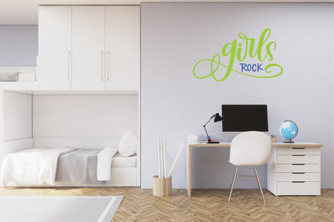 Girls Rock Hand Lettered Cut File SVG Cursive by Camille 