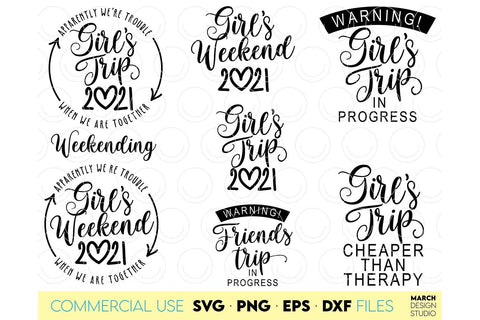 Girls Trip SVG Bundle | Friends Trip SVG Bundle | Girls Weekend SVG Bundle | Girls Friendship SVG SVG March Design Studio 