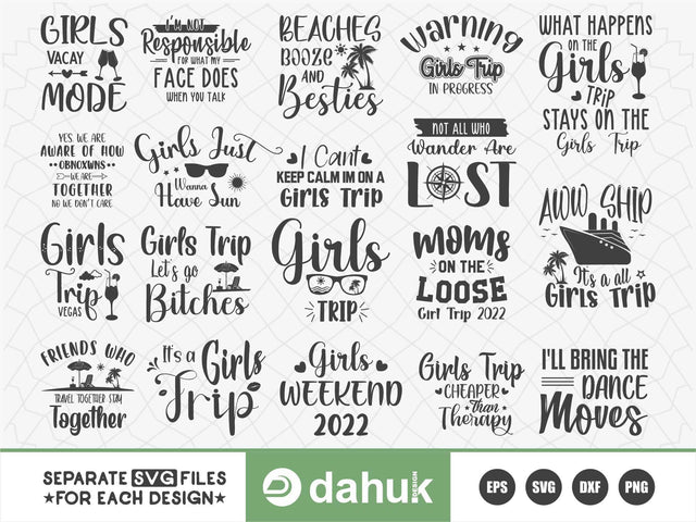Girls Trip SVG Bundle, Girls Trip Funny Saying SVG SVG dahukdesign 