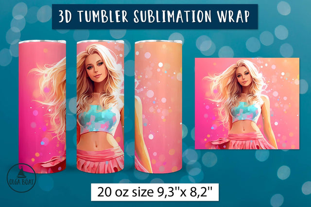 Girls trip tumbler wrap | Barbie cute girl Sublimation Olga Boat Design 