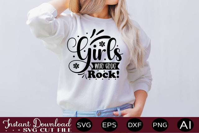 Girls Who Code Rock! SVG SVG designmaster24 