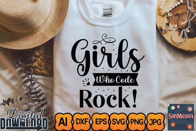 Girls Who Code Rock!,SVGs,Quotes and Sayings,Food & Drink,On Sale, Print & Cut SVG Newmockups 