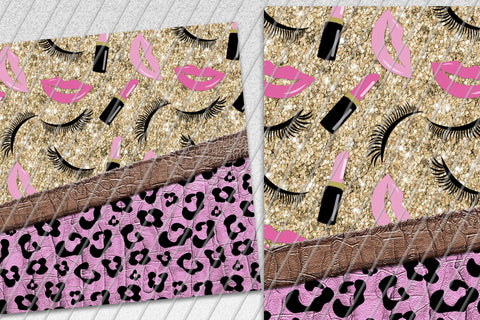 Girly 20oz Skinny Tumbler Sublimation/ Makeup/ Leopard and Leather/ Glitter/ Pink Sublimation Marlene Campos 