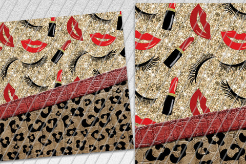 Girly 20oz Skinny Tumbler Sublimation/ Makeup/ Leopard and Leather/ Glitter/ Red Sublimation Marlene Campos 