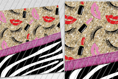 Girly 20oz Skinny Tumbler Sublimation/ Makeup/ Zebra and Leather/ Glitter/ Pink and Red Sublimation Marlene Campos 