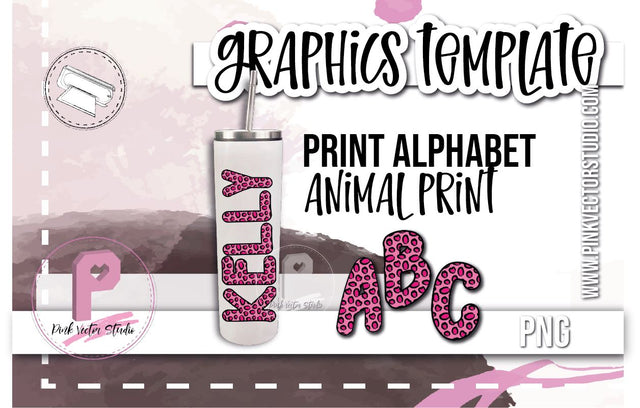 Girly Alphabet Pink Animal Print Sublimation Marcel Lopez Torge 